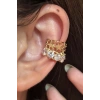 Altın Renk Yıldız Detaylı Taşlı Ear Cuff/Kulak Aksesuarı (Tek)