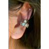 Altın Renk Yıldız Detaylı Taşlı Ear Cuff/Kulak Aksesuarı (Tek)