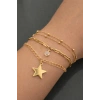Altın Renk Yıldız Figürlü 3lü Çelik Bileklik