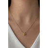 Altın Renk Yıldız Figürlü Çelik Kolye