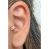 Altın Renk Yıldız Figürlü Çelik Tragus/Kıkırdak Küpe/Piercing (Tek)