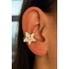 Altın Renk Yıldız Figürlü Çift Taraflı 14K Altın Kaplama Ear Cuff (Tek)