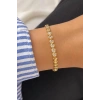 Altın  Renk Yıldız Figürlü Taş Detaylı  Bileklik
