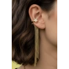Altın Renk Yıldız Figürlü Taş Detaylı Çelik Sallantılı Ear Cuff (Tek)