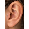Altın Renk Yıldız Figürlü  Taşlı Cerrahi Çelik Tragus/Kıkırdak Küpe/Piercing (Tek)
