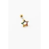 Altın  Renk Yıldız Figürlü   Taşlı Cerrahi Çelik Tragus/Kıkırdak Küpe/Piercing (Tek)