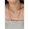 Altın Renk Yıldız Figürlü Üçlü  Çelik Kolye