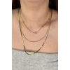 Altın Renk Yıldız Figürlü Üçlü Çelik Kolye