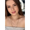 Altın Renk Yıldız Figürlü Üçlü  Çelik Kolye