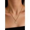 Altın Renk Yonca Figürlü Kolye