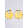 Altın Renk Yuvarlak Çelik Küpe (Çift)
