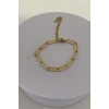 Altın Renk Zincir Çelik Bileklik (Unisex)