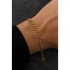 Altın Renk Zincir Çelik Bileklik (Unisex)
