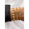 Altın  Renk  Zincir Detaylı 3lü Bileklik Set