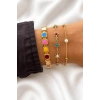 Altın  Renk  Zincir Detaylı 3lü Bileklik Set