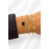 Altın  Renk  Zincir Detaylı 3lü Bileklik Set