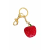 Altın Ve Kırmızı Renk Elma Figürlü Taş Detaylı Çanta Charm/ Anahtarlık
