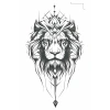 Aslan Figürlü Mini Dövme Tattoo