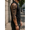 Aslan Ve Gül Geçici Dövme Tattoo