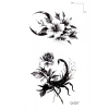 Ay Ve Çiçek Mini Geçici Dövme Tattoo