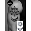 Ay Ve Yıldız Figürlü 12 Saat Sonra Kararan Geçici Mini Dövme Tattoo