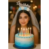 Beyaz Renk Birthday Princess Yazılı Çiçek Figürlü Duvak Detaylı Taç