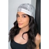 Beyaz Renk Etnik Desenli Saç Bandı/Bandana