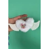 Beyaz Renk Karışık Figürlü Kelebek Detaylı Peluş Anahtarlık