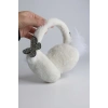 Beyaz Renk Kelebek Detaylı Peluş Kulaklık