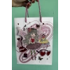 Beyaz Renk Kız Figürlü 3D Görünümlü Karton Çanta