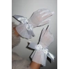 Beyaz Renk Kurdele Detaylı Şık Gelin Eldiveni Tül Eldiven Nikah/Düğün/Parti/Kostüm Eldiveni