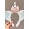 Beyaz Renk Unicorn Figürlü Peluş Taç