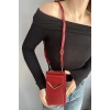 Bordo Renk Kadın Deri Çanta