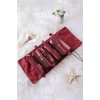 Bordo Renk Kozmetik Kişisel Bakım Rulo Haline Gelen Çanta