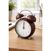Bordo Renk Mini Dekoratif Işıklı Alarmlı Yuvarlak Masa Saati