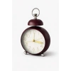 Bordo Renk Mini Dekoratif Işıklı Alarmlı Yuvarlak Masa Saati