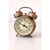 Bronz Renk Dekoratif Işıklı Alarmlı Yuvarlak Masa Saati