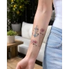 Çapa Çiçek Yelpaze Mini Geçici Dövme Tattoo