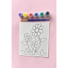 Çiçek Desenli Boyama Seti