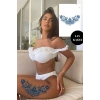 Çiçek Figürlü 12 Saat Sonra Kararan Geçici Dövme Tattoo