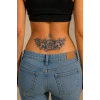 Çiçek Figürlü Sonradan Kararan Yarı Kalıcı Geçici Dövme Tattoo