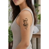 Çiçek Ve Yılan Mini Geçici Dövme Tattoo