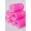 Fuşya Renk 6 Adet Bigudi Cırtlı/ Yapışkanlı Saç Bigudisi /Orta Boy