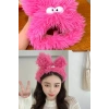 Fuşya Renk Canavar Figürlü Peluş Saç Bandı