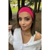 Fuşya Renk Geniş Saç Bandı