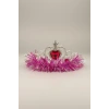 Fuşya Renk Kalp Figürlü Işıklı Prenses Çocuk Taç