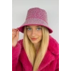 Fuşya Renk Taş Detaylı Tasarım Şapka