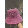 Fuşya Renk Taş Detaylı Tasarım Şapka