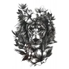 Geçici  Aslan Ve Çiçek Figürlü Dövme Tattoo