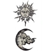 Geçici Ay Ve Güneş Figürlü Dövme Tatto